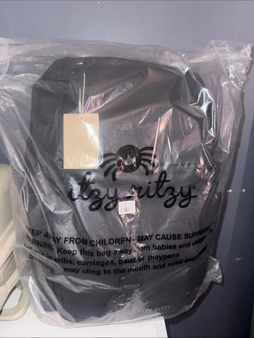 Itzy Ritzy Black Belong Bucket Backpack